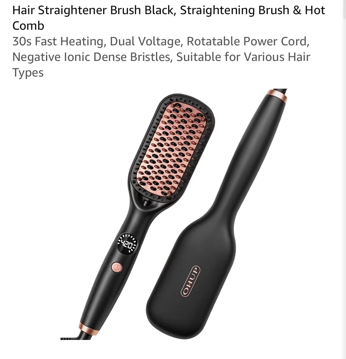 OHUP Hair Straightener Brush