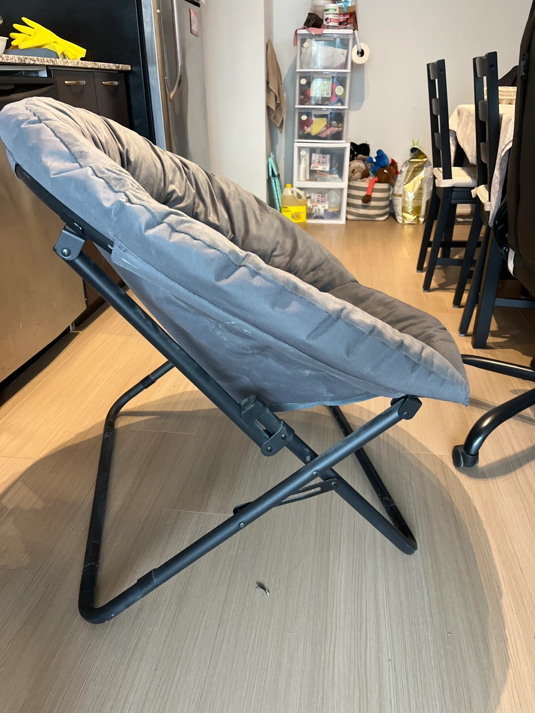 Foldable Grey Saucer Chair - photo 2