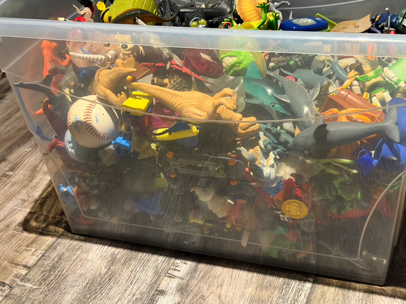 Large Bin of Assorted Action Figures and Toys - photo 3