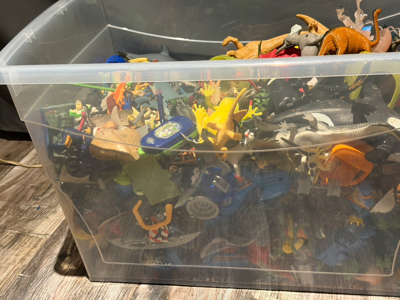 Large Bin of Assorted Action Figures and Toys - photo 5