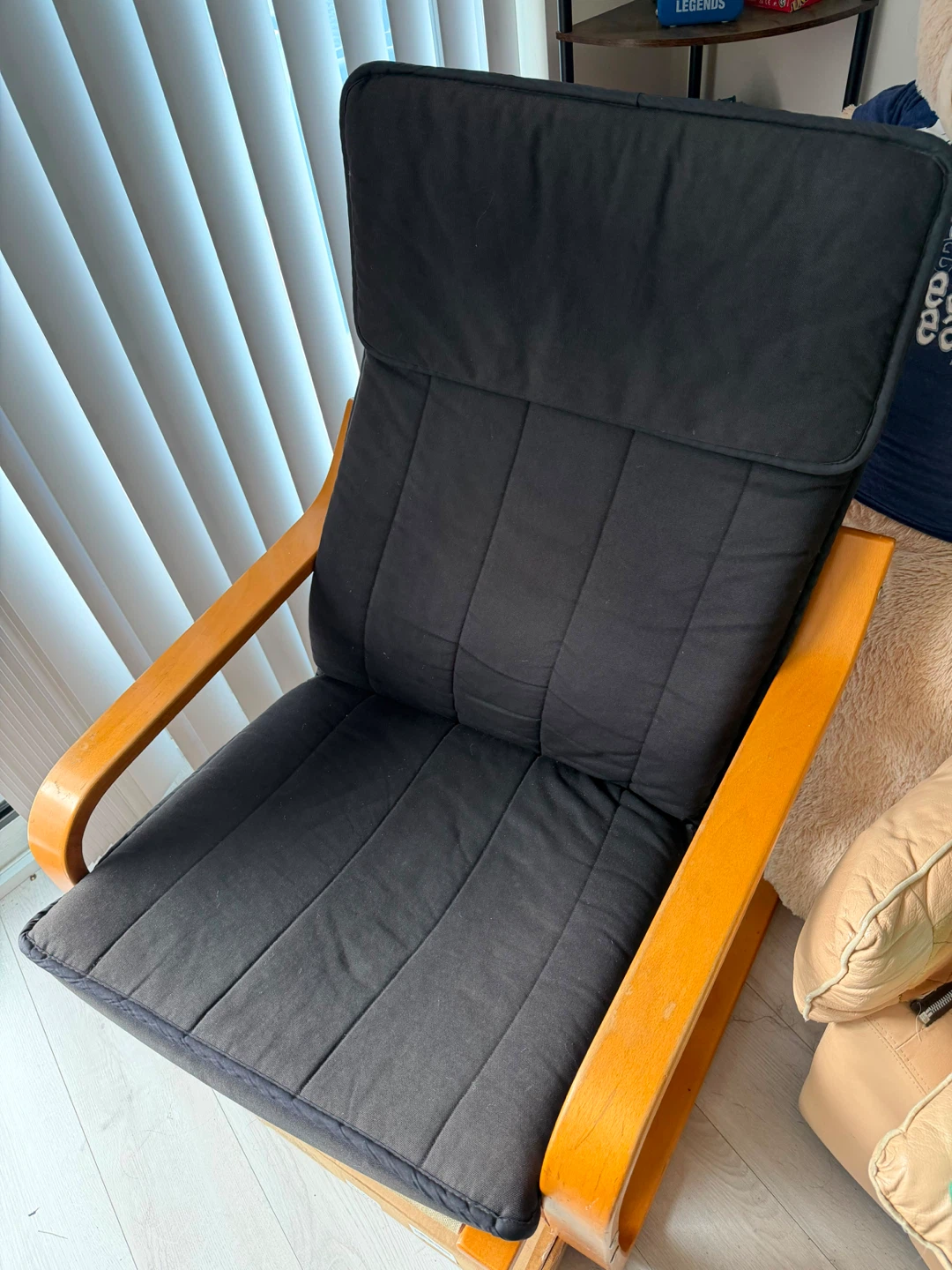 Black Glider Chair with Wooden Frame - photo 2