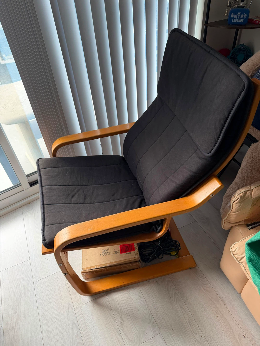 Black Glider Chair with Wooden Frame - photo 3