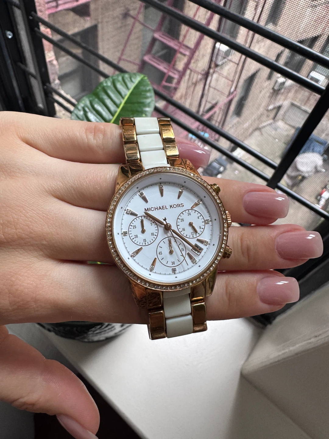 Michael Kors Rose Gold & White Watch