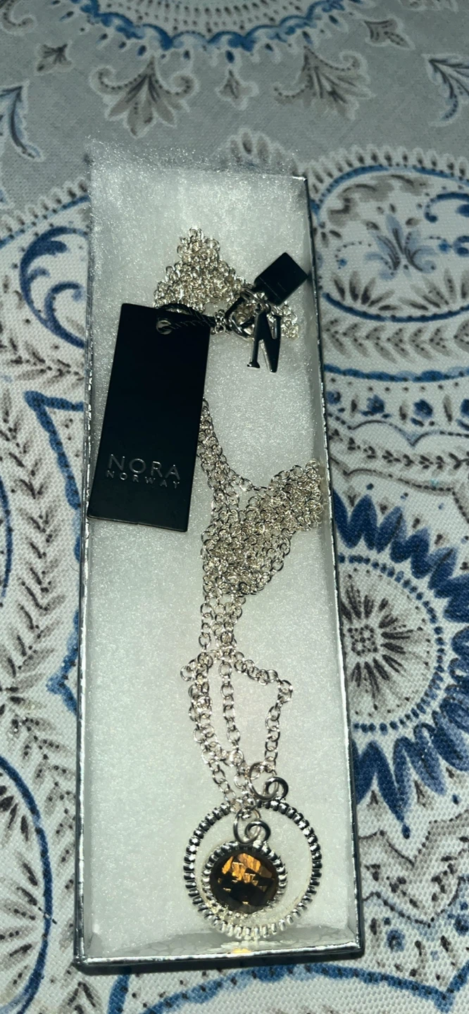 Nora Norway Silver Tone Necklace with 'N' Charm