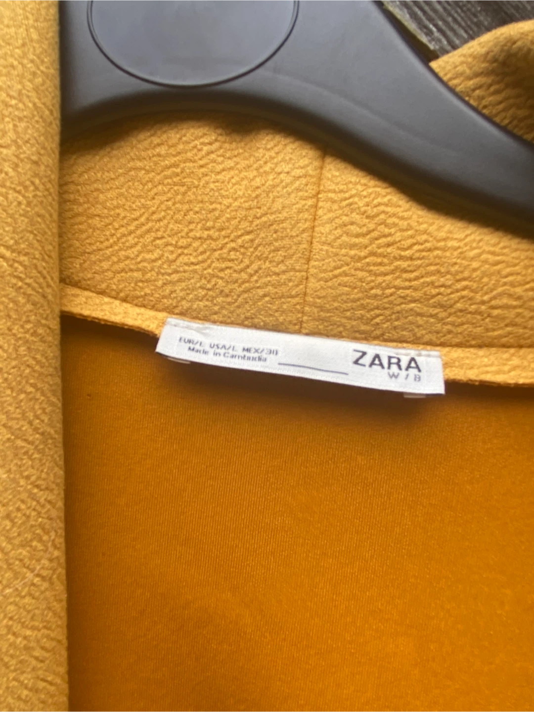 Zara Faux Suede Mustard Textured Long Jacket /Coat, Size M/L - photo 3