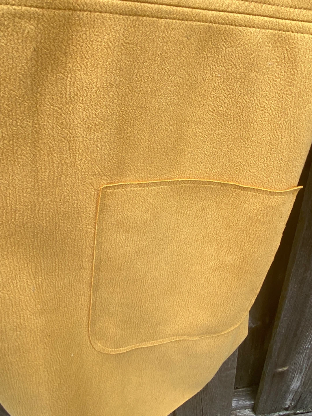 Zara Faux Suede Mustard Textured Long Jacket /Coat, Size M/L - photo 5