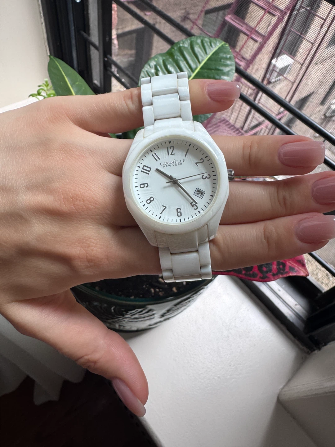 Caravelle New York White Ceramic Watch