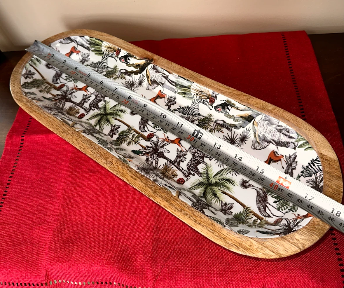 Wooden Serving Tray with Jungle Animals Print - photo 3