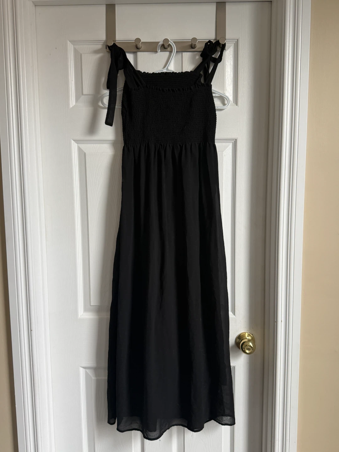 Dex Black Smocked Maxi Dress