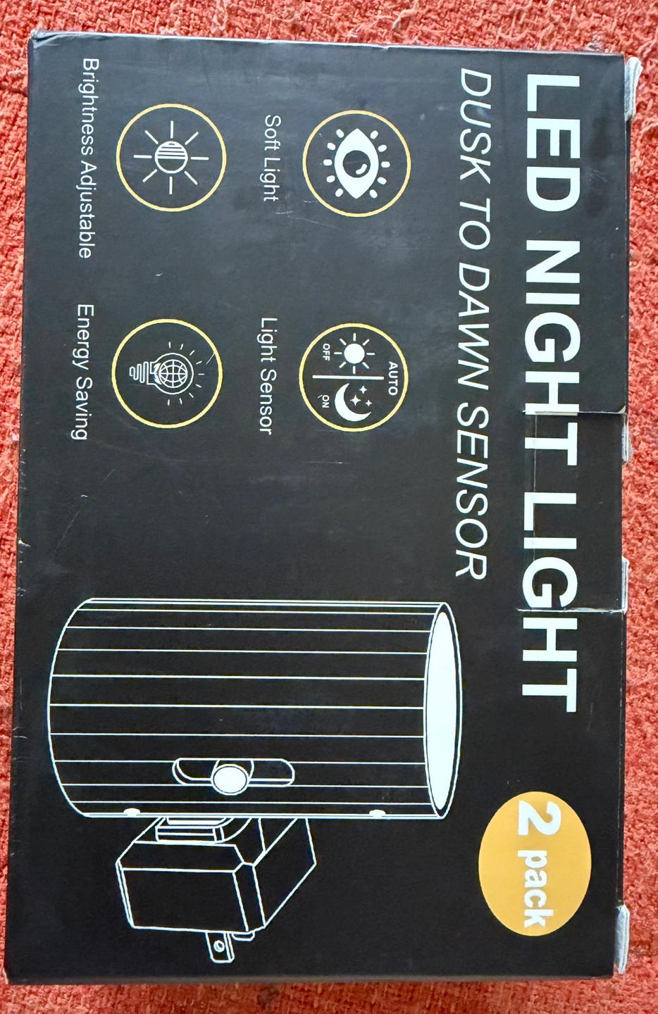 LED Night Light - Dusk to Dawn Sensor - 2 Pack