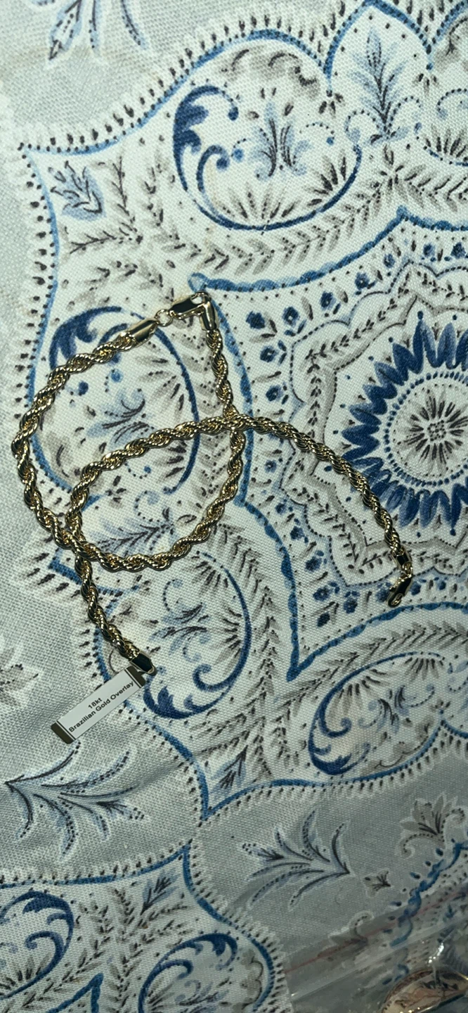 18kt Brazilian Gold Overlay Rope Chain Necklace