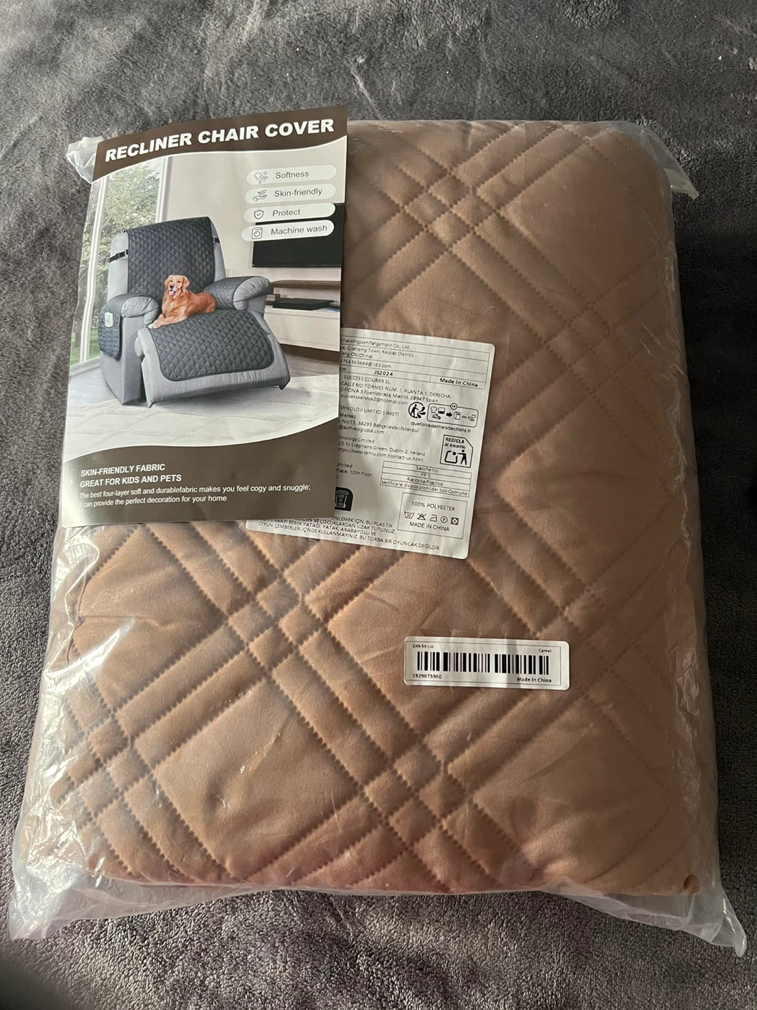 Recliner Chair Cover - Quilted, Skin-Friendly Fabric