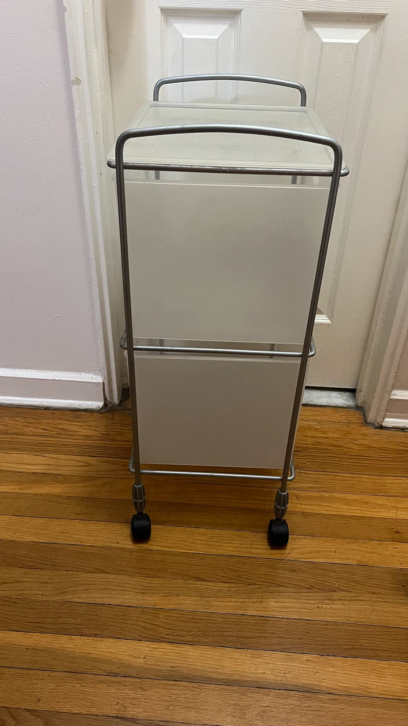 2-Drawer Metal Frame Cart with Wheels - photo 5