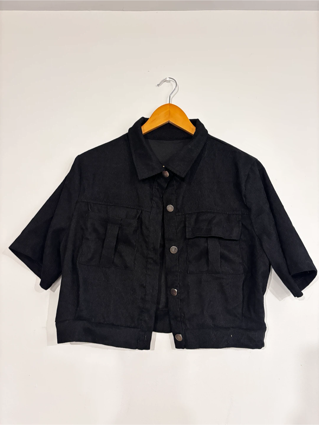 Black Corduroy Cropped Jacket