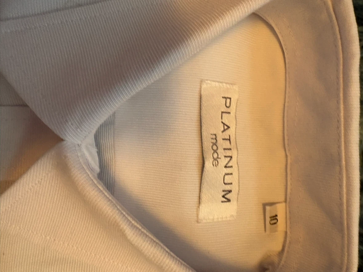 Platinum Mode White Long Sleeve Button Down Shirt Size 10 - photo 3