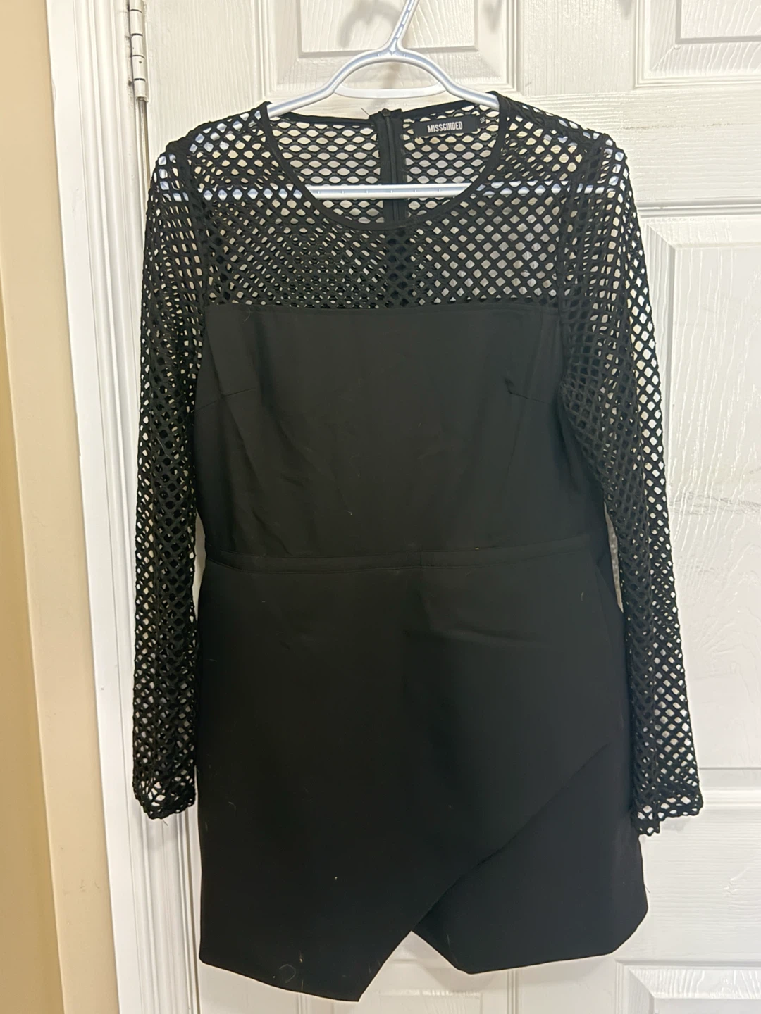Missguided Black Mesh Dress Size 16 - photo 2