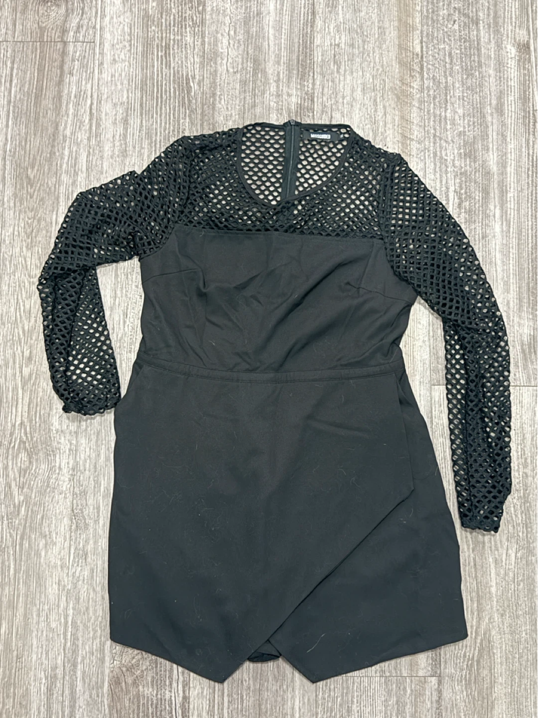 Missguided Black Mesh Dress Size 16