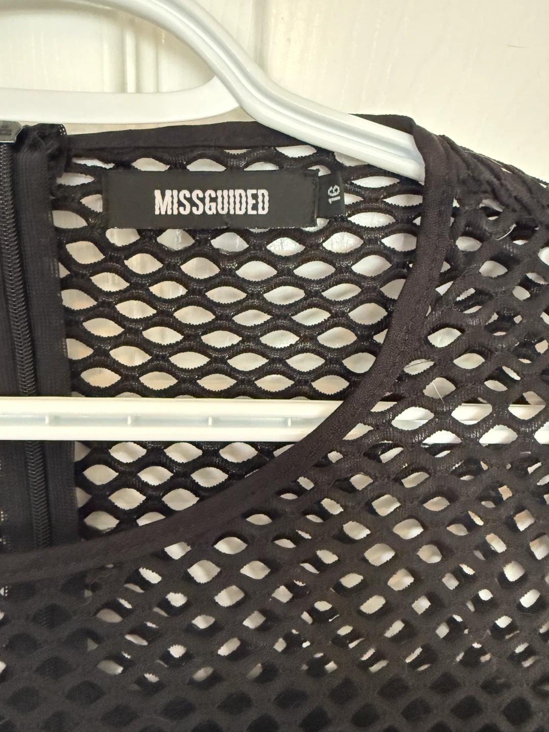 Missguided Black Mesh Dress Size 16 - photo 3