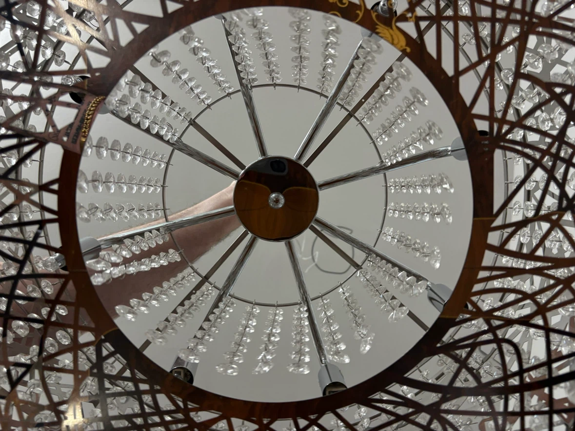 Modern Chrome Crystal Drum Pendant Light - photo 5