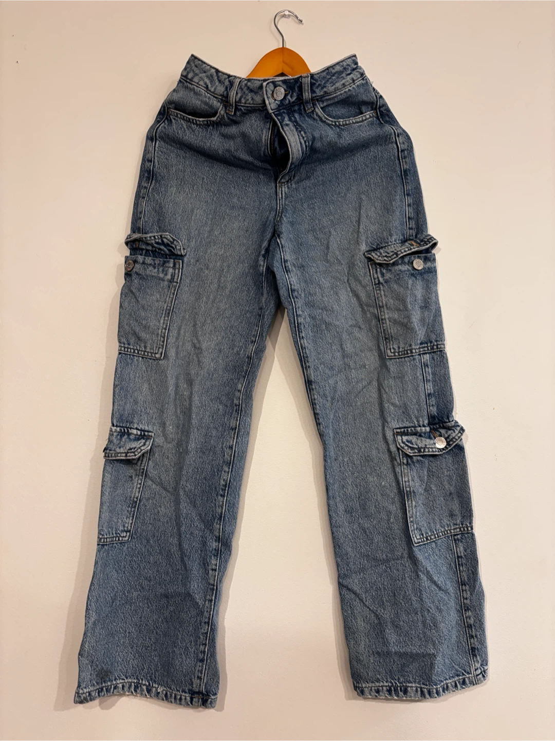 Blue Denim Cargo Pants
