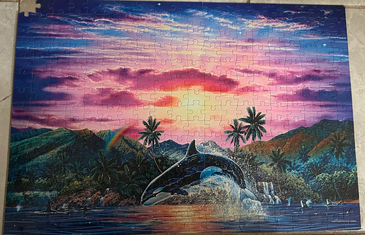 Orca Sunset Jigsaw Puzzle