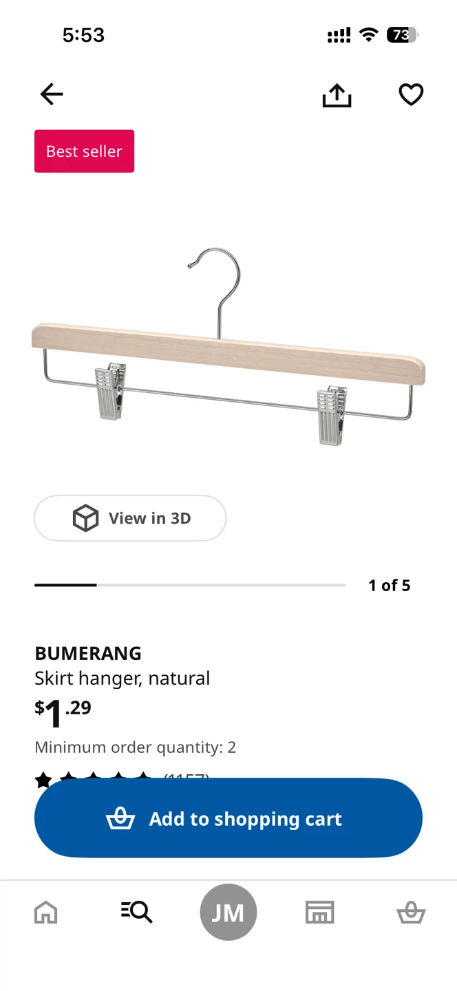 #5 IKEA BUMERANG Skirt Hangers (Natural) - photo 2