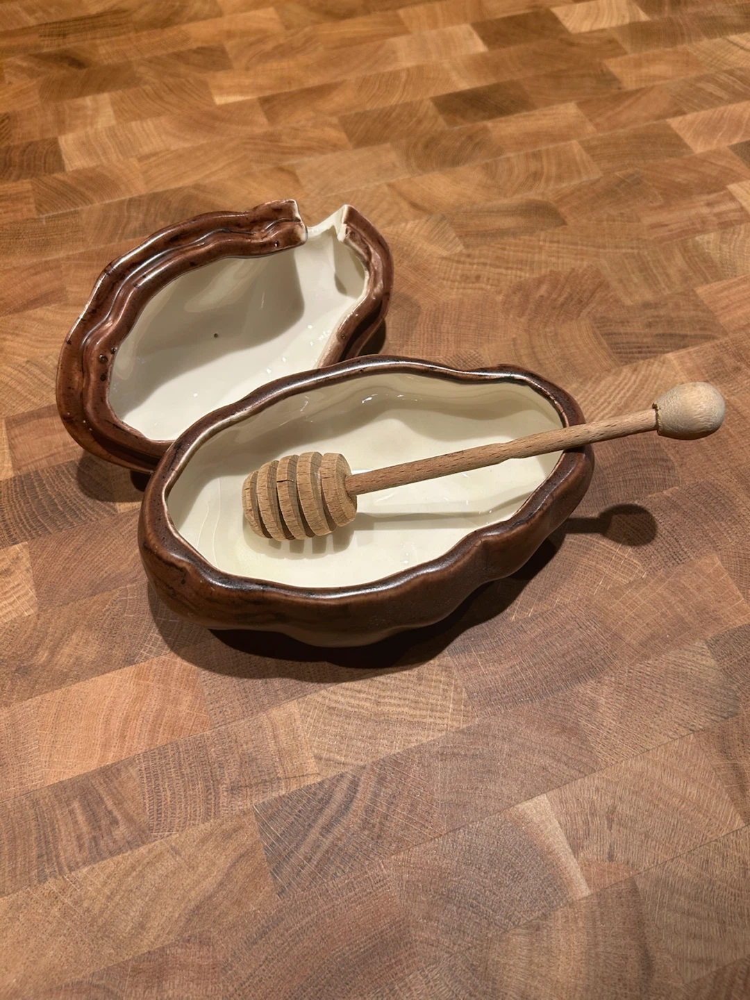 Potato shaped honey dish with dipper - photo 2