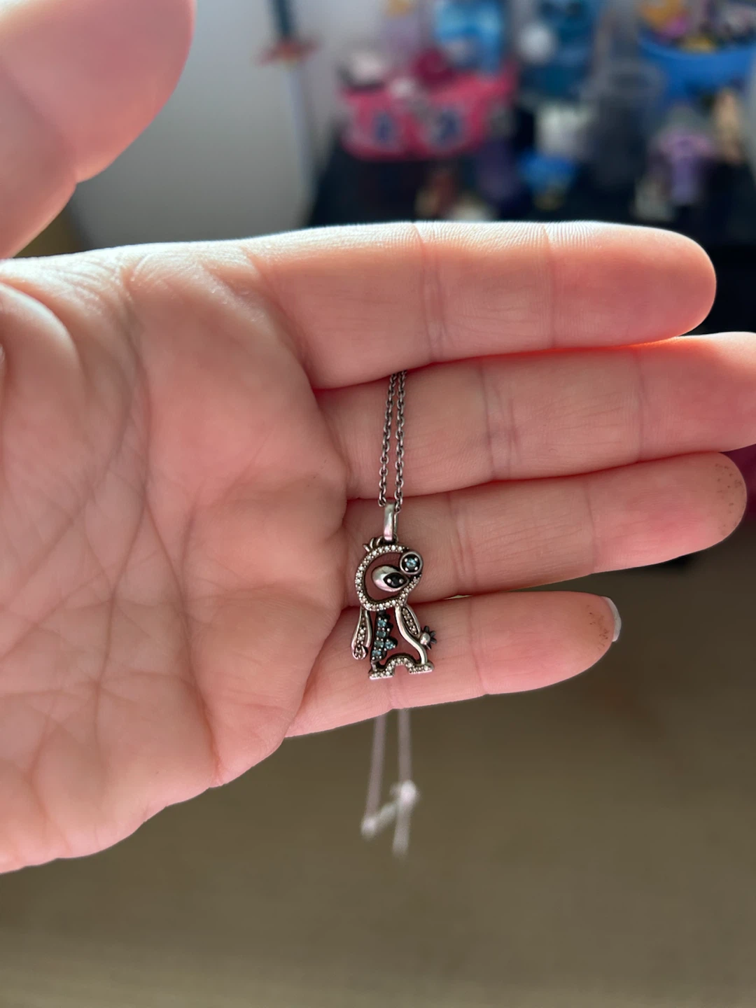 Disney Lilo & Stitch Blue Topaz & Diamond Pendant Necklace