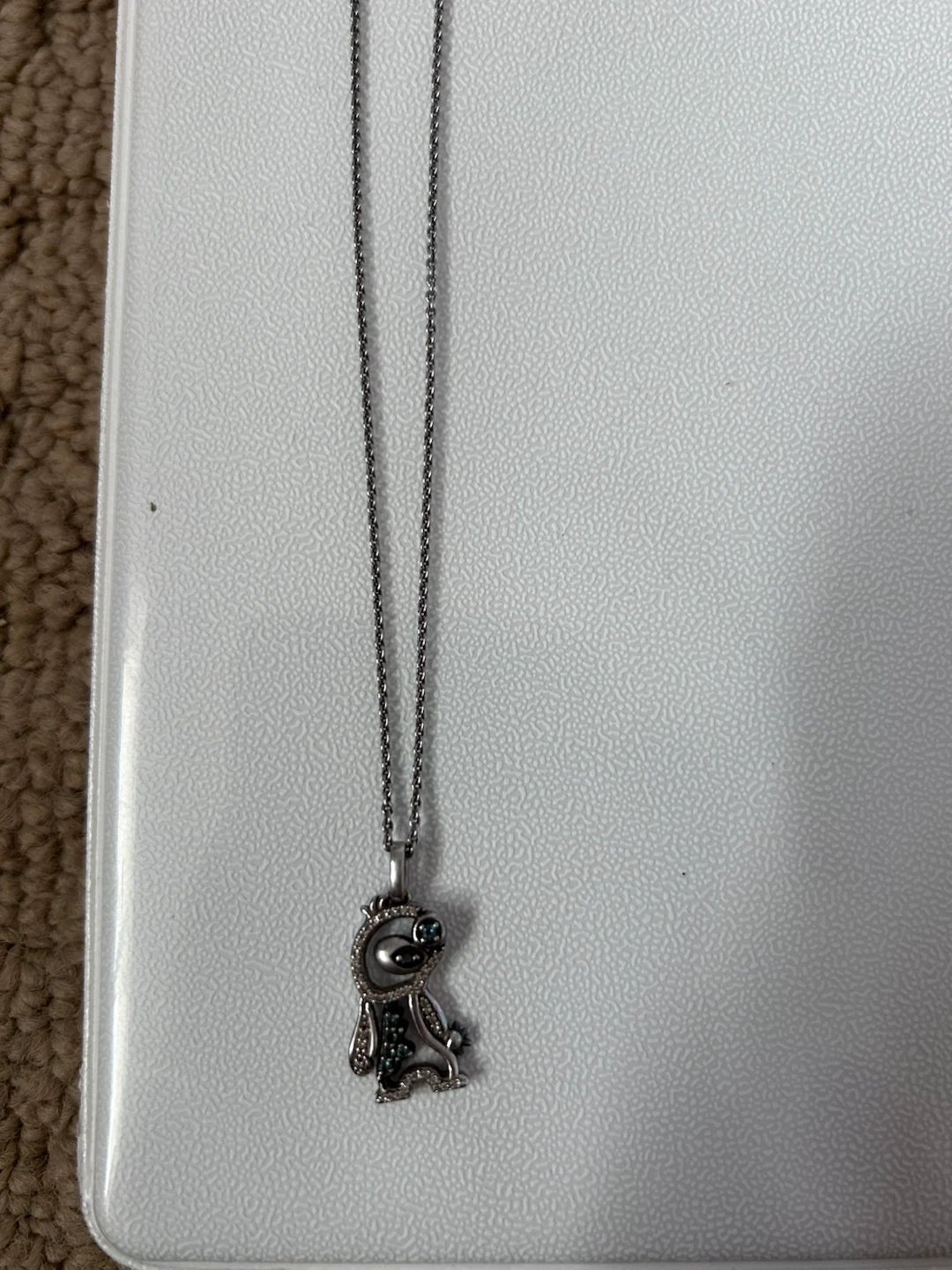 Disney Lilo & Stitch Blue Topaz & Diamond Pendant Necklace - photo 2