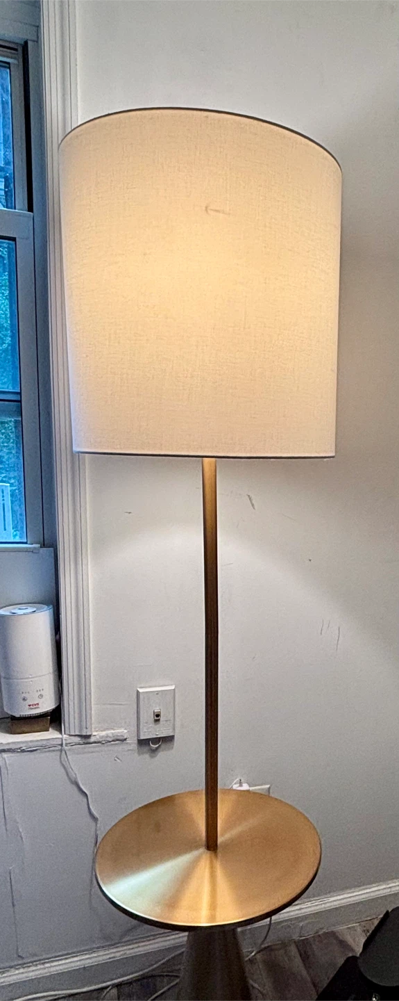 Gold Floor Lamp with built-in Side Table