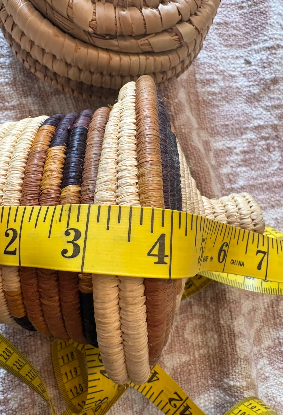 Vintage Woven sweetgrass  Basket with Lid - photo 3
