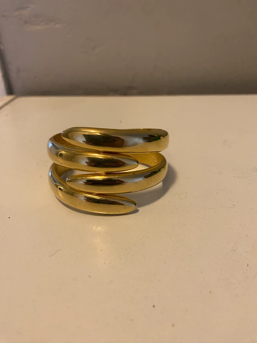 Gold Tone Coil Bangle Bracelet
