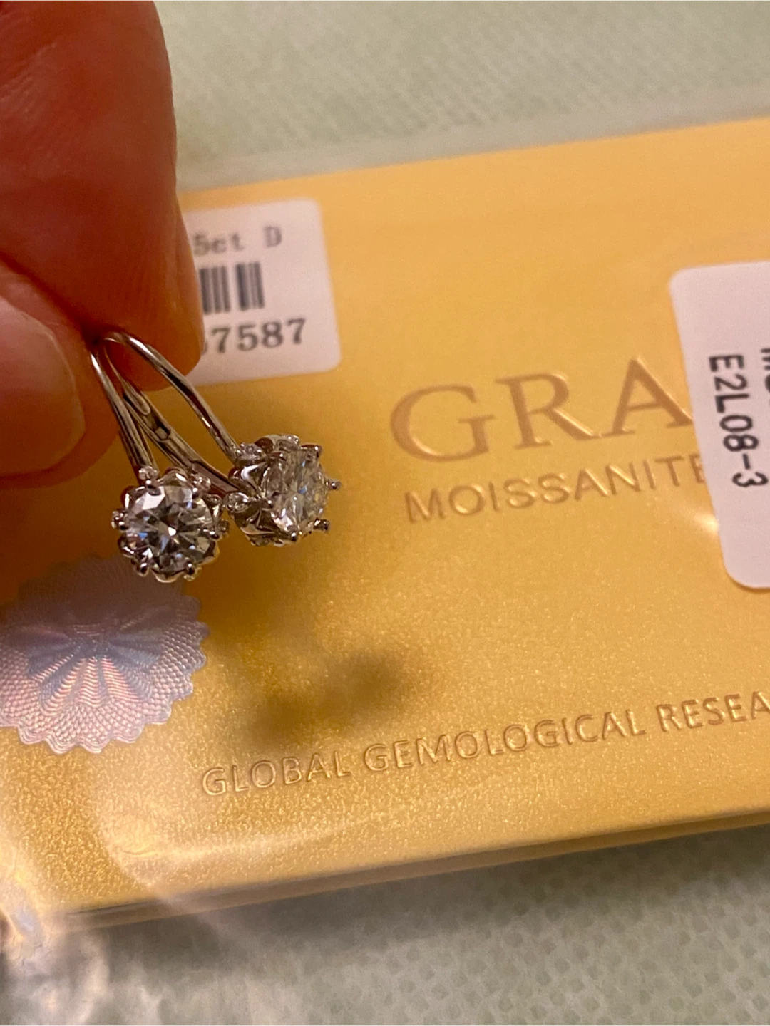 GRA Moissanite Sterling Silver Earrings 0.5ct D