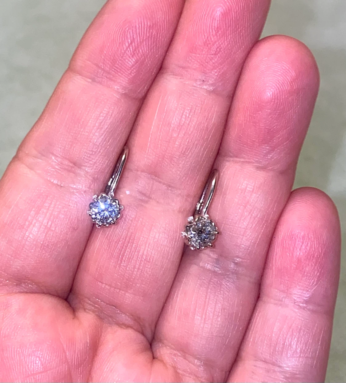 GRA Moissanite Sterling Silver Earrings 0.5ct D - photo 2