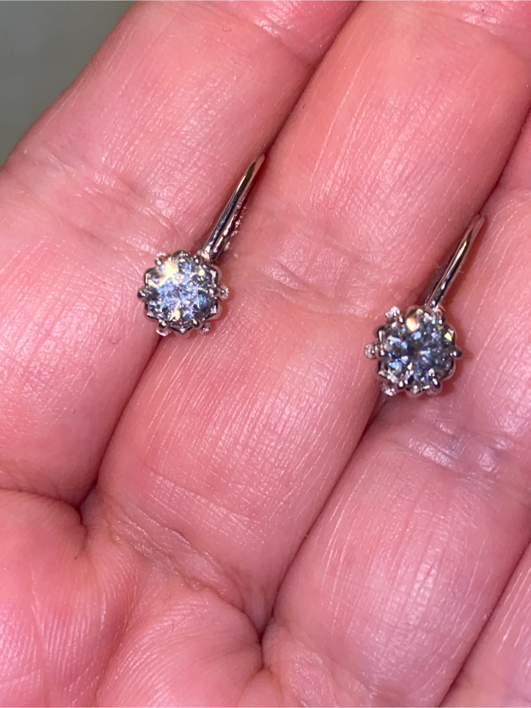 GRA Moissanite Sterling Silver Earrings 0.5ct D - photo 3