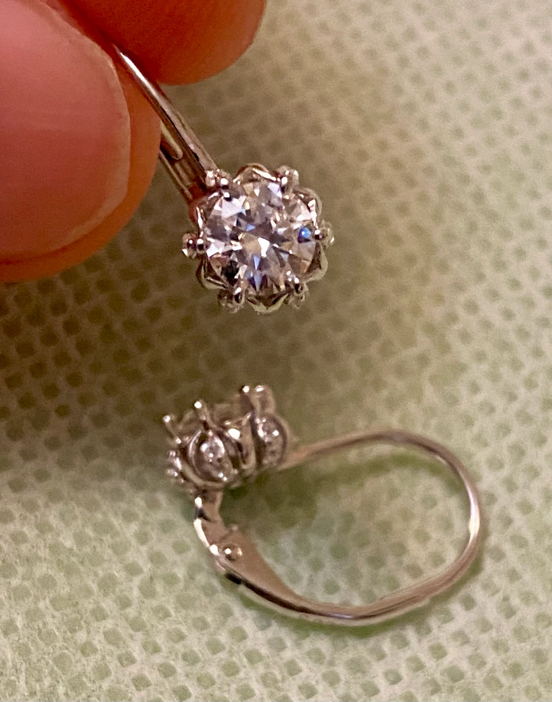 GRA Moissanite Sterling Silver Earrings 0.5ct D - photo 5