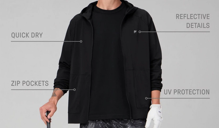 Fabletics Black Zip-Up Hoodie Jacket - photo 2