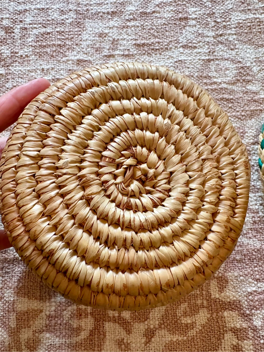 Vintage Moroccan Woven Basket with Lid - photo 3