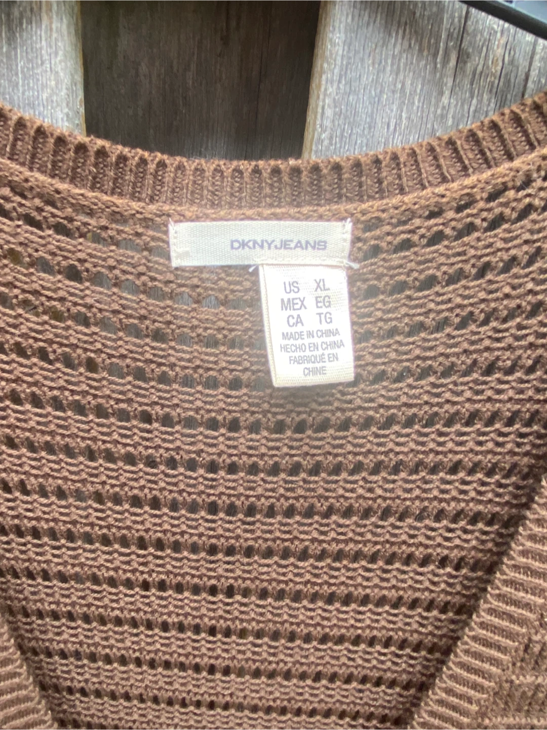 DKNY Jeans Brown Open Knit Button Down Cardigan XL - photo 3