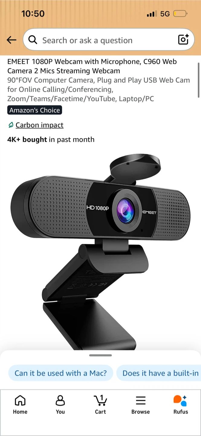 EMEET 1080P Webcam with Microphone