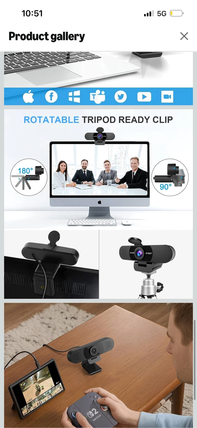 EMEET 1080P Webcam with Microphone - photo 5