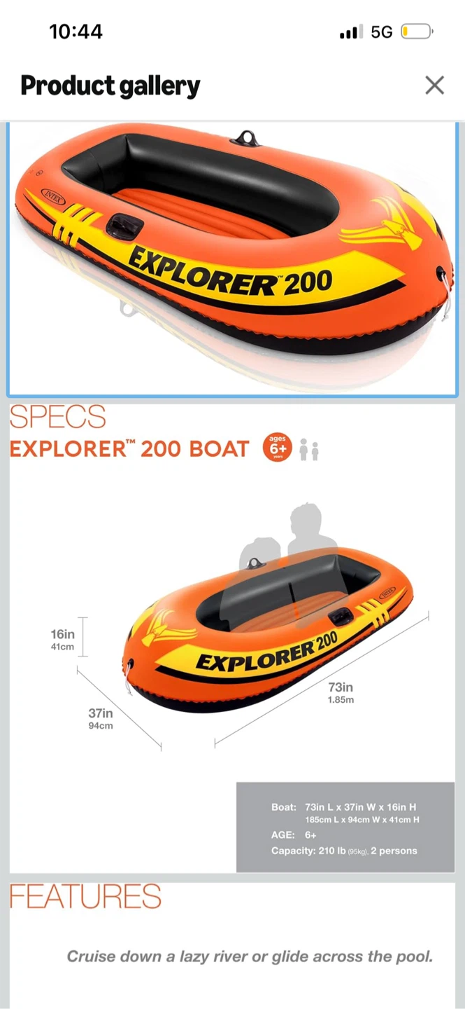 Intex Explorer 200 Inflatable Boat Set