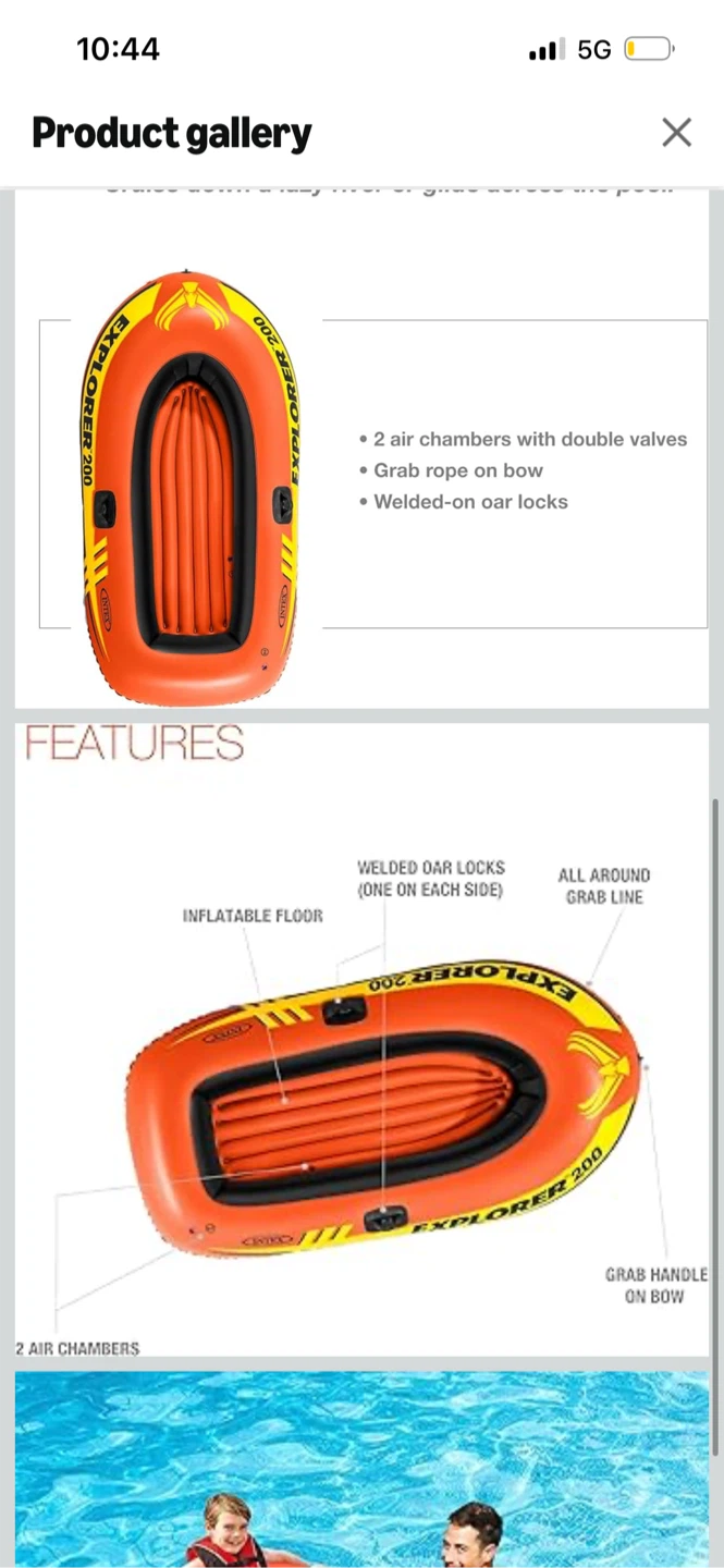 Intex Explorer 200 Inflatable Boat Set - photo 2