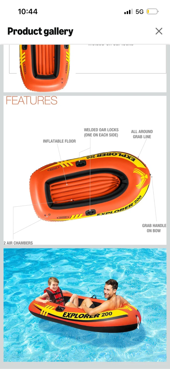 Intex Explorer 200 Inflatable Boat Set - photo 3