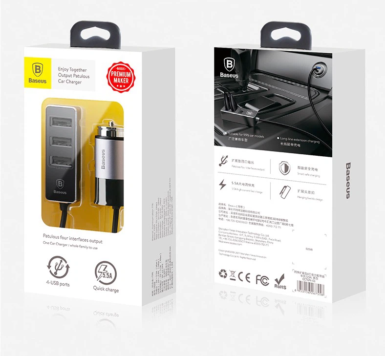 Baseus 4-Port Car Charger - Quick Charge - photo 3
