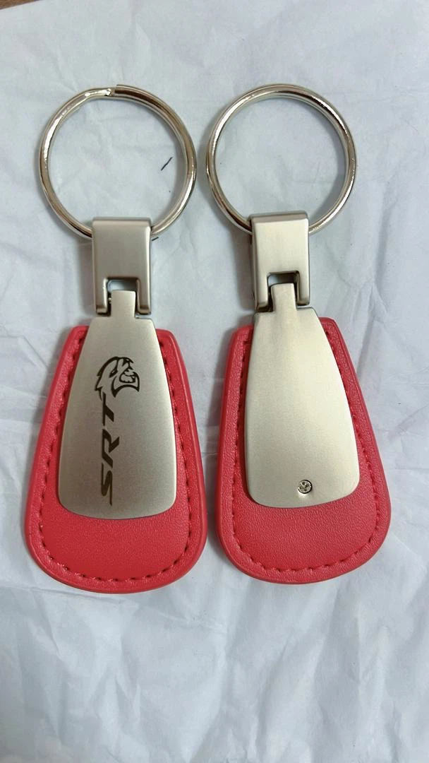 SRT Keychain Red Leather & Metal