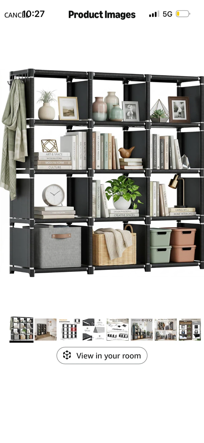 Mavivegue 12 Cube Storage Organizer - Black - photo 2