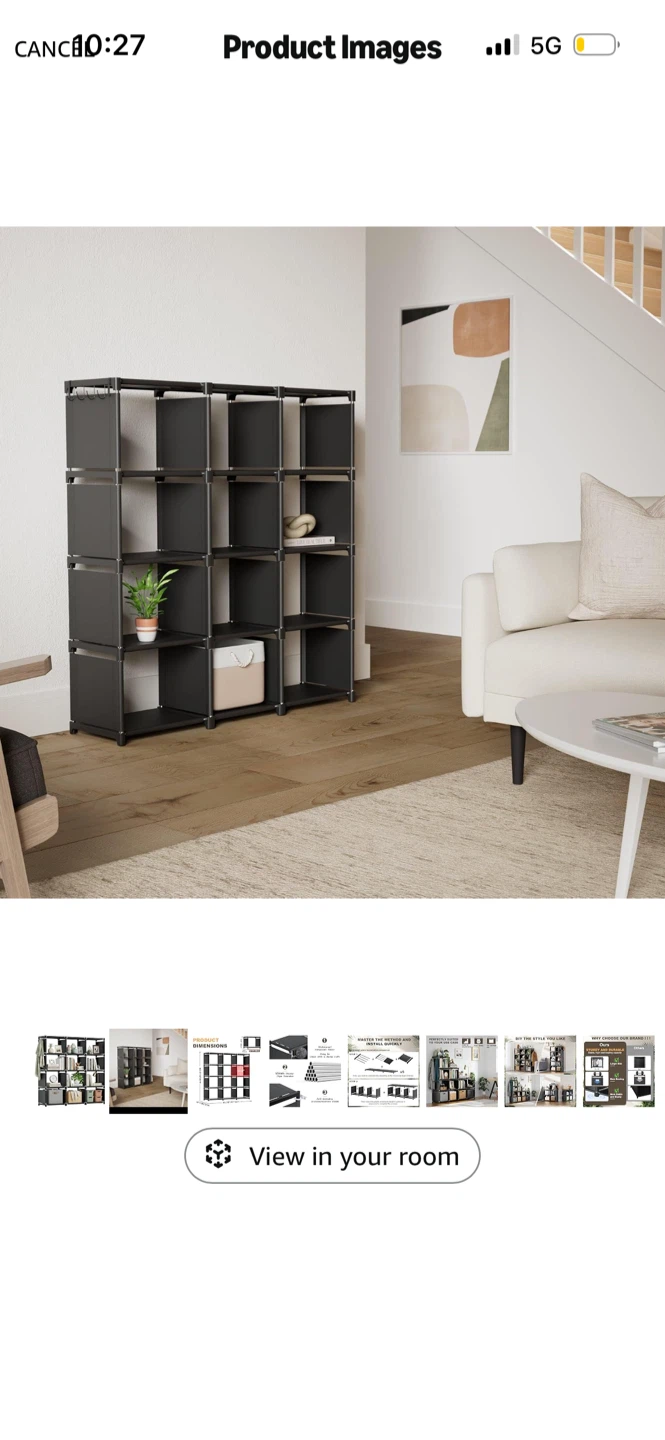 Mavivegue 12 Cube Storage Organizer - Black - photo 3