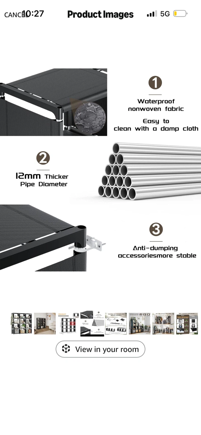 Mavivegue 12 Cube Storage Organizer - Black - photo 4