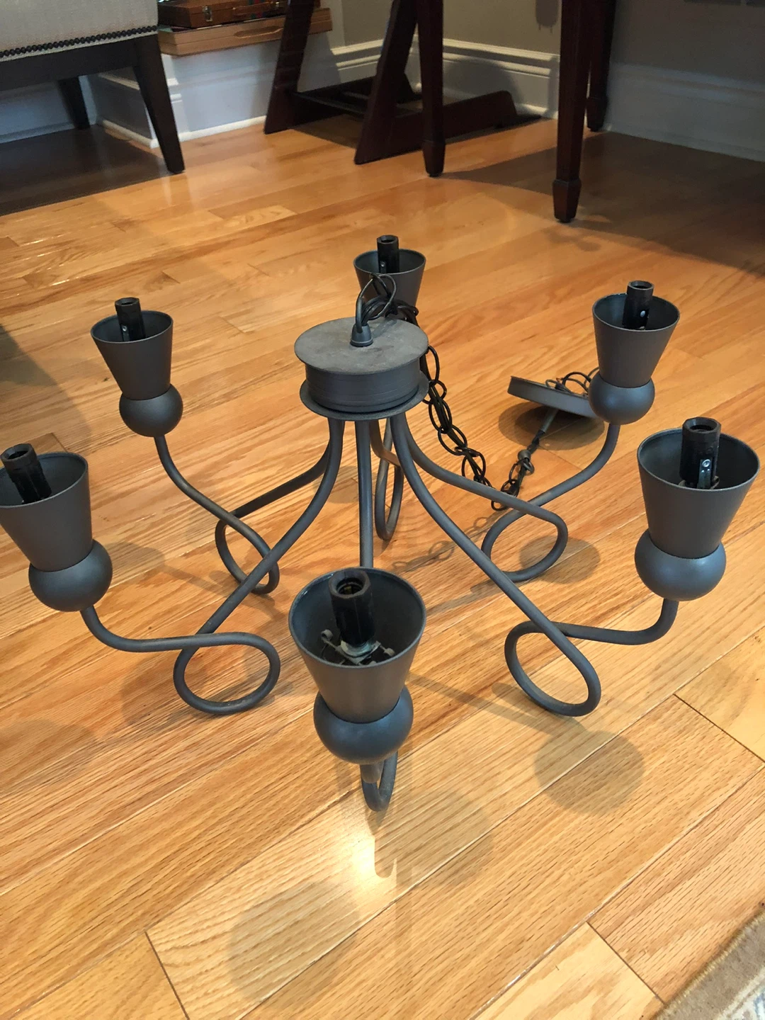 Dark Grey Chandelier 6-Light Fixture